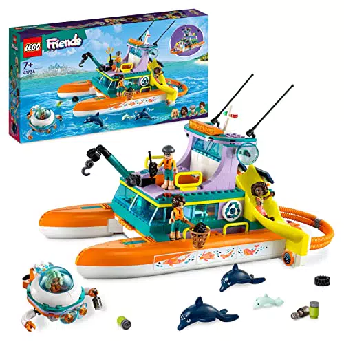 LEGO Friends Catamarano di Salvataggio con Figure di Animali e Sottomarino