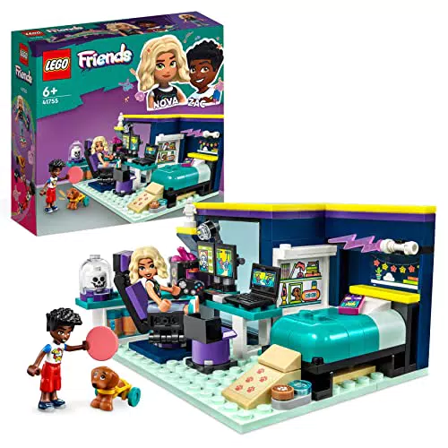 LEGO Friends - Cameretta di Nova, Camera da Letto a Tema Videogiochi 41755