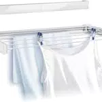 Leifheit Telegant 72 Protect Stendibiancheria da Parete con 8 Barre Allungabili