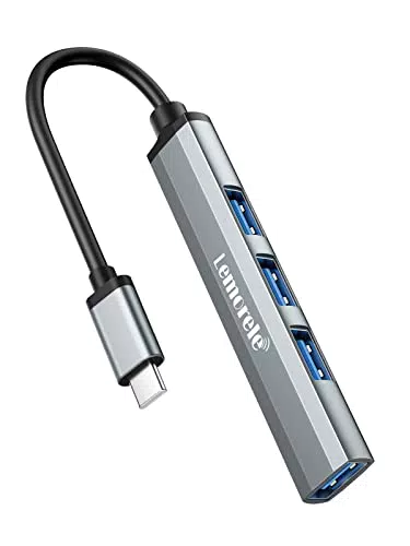 Hub USB C Lemorele 4 Porte 3.0 in Alluminio per Macbook Pro/Air, iPad, PS4, Xbox