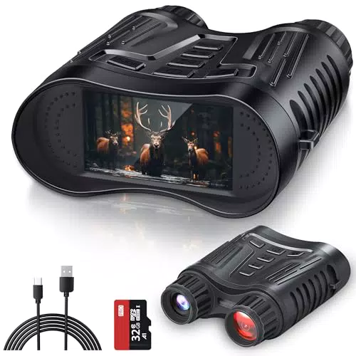 Binocolo Visione Notturna Infrarossi 300M con Zoom 8X e Scheda TF 32GB