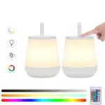 Lightess Lampada Notturna Ricaricabile per Bambini 3 Modi Touch Dimmer RGB