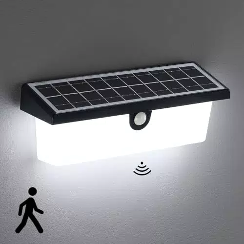 Lightsjoy Lampada Solare da Esterno con Sensore di Movimento IPX4 per Parete