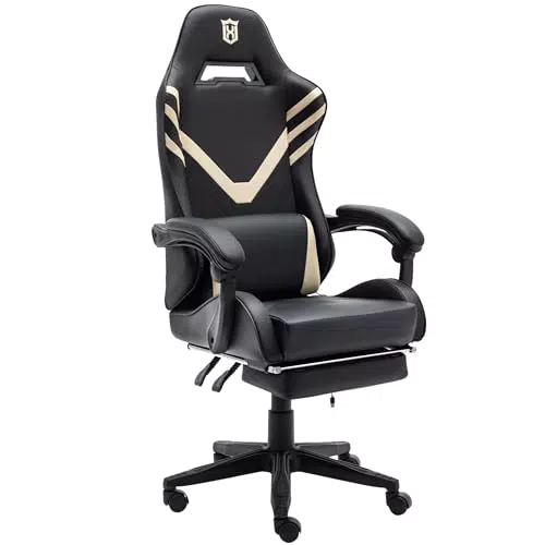 LXRADEO Sedia da gioco ergonomica reclinabile con supporto lombare massaggiante