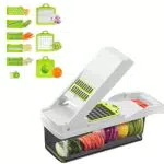 Mandolina 15 in 1 Affetta Verdure Manuale con 7 Lame in Inox - Mandolina da Cucina Multifunzione