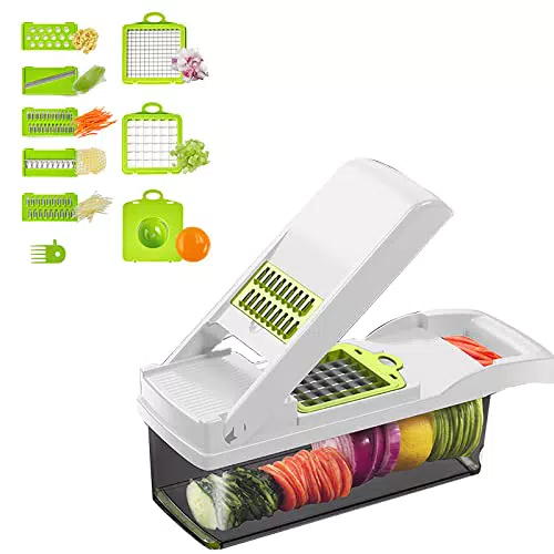 Mandolina 15 in 1 Affetta Verdure Manuale con 7 Lame in Inox - Mandolina da Cucina Multifunzione