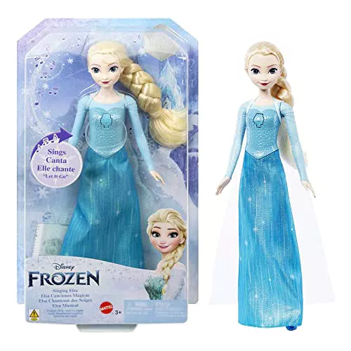 Mattel Disney Frozen Elsa All'alba sorgerò Bambola con look elegante, canta dal film, giocattolo per bambini