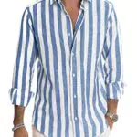 Meilicloth Camicia Uomo Manica Lunga Casual in Cotone Regular Fit Trama Western