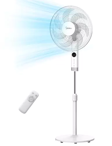Midea MFS400R0APW Ventilatore a Piantana Silenzioso con Telecomando e Timer 8H