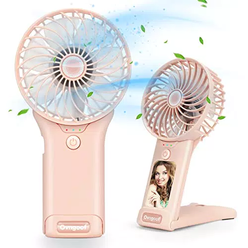 Mini Ventilatore Portatile 3 in 1 USB Ricaricabile con 4 Velocità e Specchio