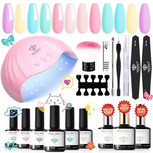 Kit Semipermanente Unghie Professionale Modelones con Lampada Led 48W