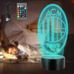 MXTIMWAN Lampada 3D LED Milan Calcio con Telecomando per Decorazione Notturna