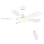 Ventilatore da Soffitto con Luce e Telecomando - Motore DC Silenzioso, 6 Velocità, Timer - Funzione Memoria