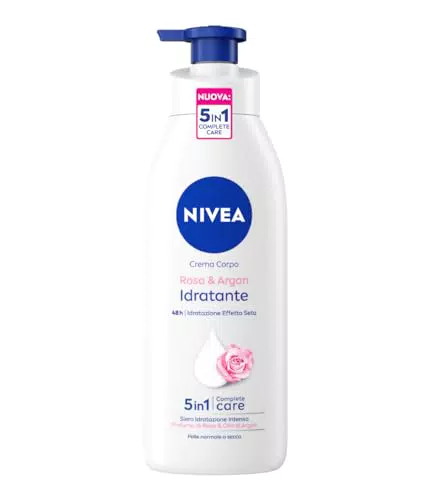 NIVEA Crema Corpo Rosa e Argan - Idratante con Olio di Argan e Profumo di Rosa