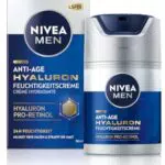 NIVEA MEN Crema Idratante Anti-Età con Acido Ialuronico e SPF 15