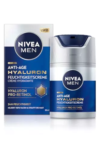 NIVEA MEN Crema Idratante Anti-Età con Acido Ialuronico e SPF 15