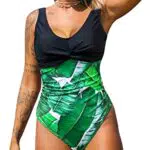 NLAND Costume Intero Donna Push Up a Vita Alta con Scollo a V Imbottito