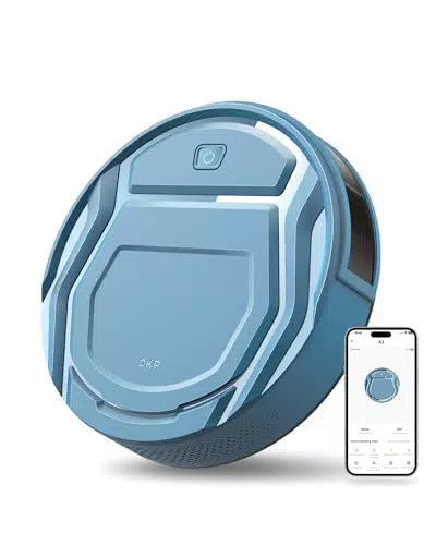 OKP Robot Aspirapolvere Ultrasottile con Controllo WiFi e 6 Modalità di Pulizia