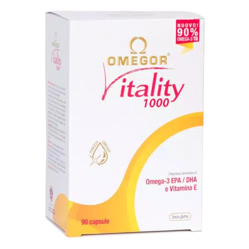 Omegor Vitality Integratore Omega-3 90% Trigliceridi Certificato IFOS 5 Stelle - EPA 535mg DHA 268mg Olio di Pesce Purissimo