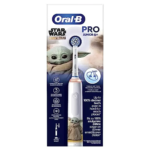 Oral-B Spazzolino Elettrico Ricaricabile Junior Star Wars con Sensore di Pressione