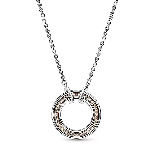 Collana Pandora con cerchi bicolore