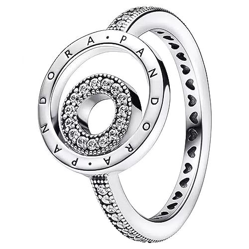 Anello PANDORA Cerchi con Logo e Pavé