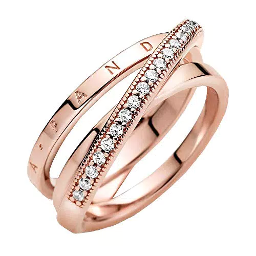 Anello PANDORA Signature con incrocio e zirconi cubici trasparenti