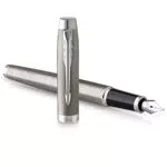 Parker IM Penna Stilografica in Acciaio Inossidabile con Puntale Cromato