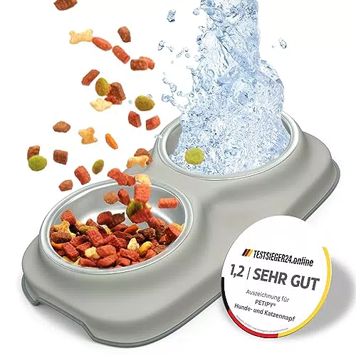 Petipy - Ciotola per cani antiscivolo in acciaio inox resistente