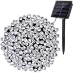 PhilzOps Catena Luminosa Solare 200 LED Natale Stringa Esterna Impermeabile 8 Modalità Decorative Giardino Balcone Festa Matrimonio