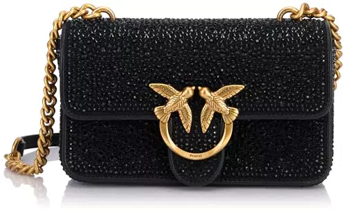 Borsa Donna Pinko Love One Mini CL CAMOSCIO con Strass
