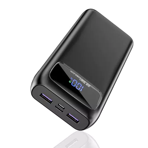 EVARY Power Bank 20000mAh con Ricarica Rapida e Display LED - 4 Porte USB