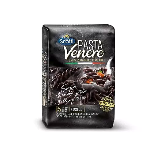 Riso Scotti Fusilli Pasta Integrale di Riso Venere - Fonte di Fibre e Proteine