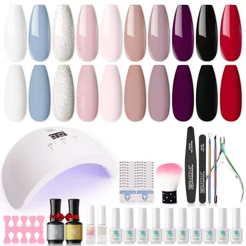 RSTYLE Kit Semipermanente Unghie Professionale con Lampada UV/LED 48W