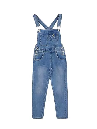 Salopette di Jeans per Bambini e Bambine - Modello Casual in Denim Strappato