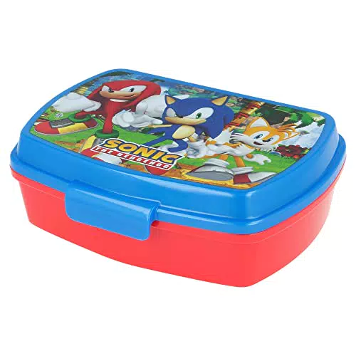 Scatola pranzo per bambini Sega Sonic in plastica senza BPA, lavabile e riutilizzabile