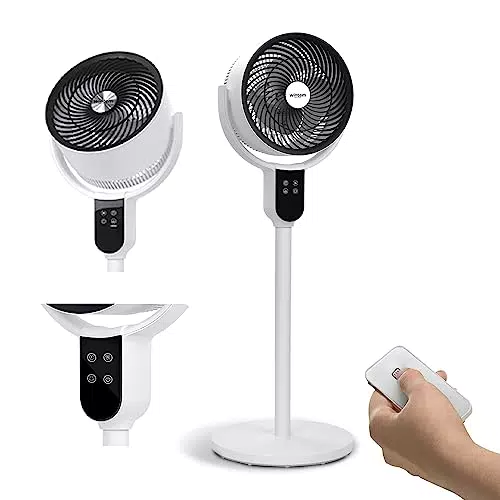 Ventilatore a Piantana Silenzioso con Telecomando - Display Touch, Timer 12 Ore, Motore Potente 50W