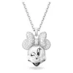 Collana Pendente Minnie Mouse Swarovski Disney con Cristalli Bianchi