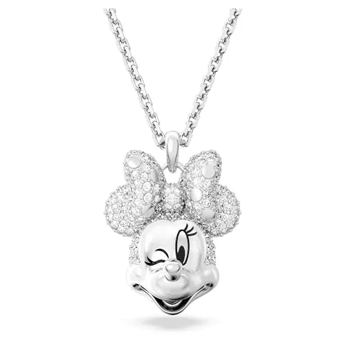 Collana Pendente Minnie Mouse Swarovski Disney con Cristalli Bianchi