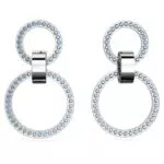 Orecchini a Cerchio Swarovski con Cristalli Intrecciati e Pavé Rotondo - Tonalità Blu