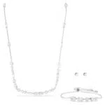 Swarovski Set Collana, Bracciale e Orecchini con Zirconia e Cristalli Swarovski