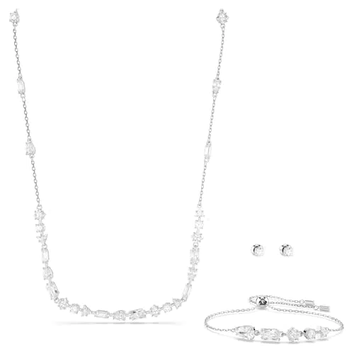 Swarovski Set Collana, Bracciale e Orecchini con Zirconia e Cristalli Swarovski