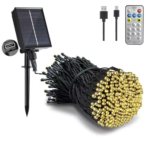 Luci Solari Esterno Tacobey 200 LED Catena Luminosa con Telecomando