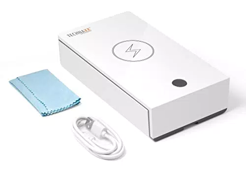 Technaxx Scatola Disinfezione UV per Telefoni Cellulari e Oggetti TX-148 - Elimina Batteri e Virus, Ricarica 5W