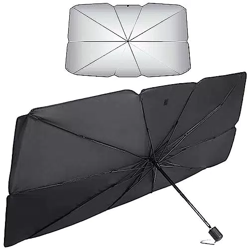 TechTime Parasole Auto - Ombrello Parasole Pieghevole Anti-UV per Parabrezza Interni Macchina