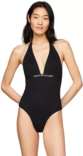 Tommy Hilfiger Costume da Bagno Donna One Piece con Allacciatura al Collo