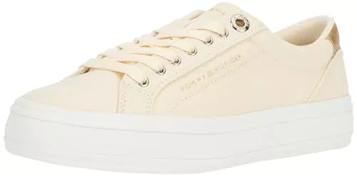 Tommy Hilfiger Sneakers Vulcanizzate Donna Scarpe, Bianco