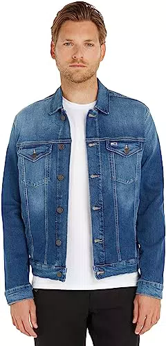 Tommy Jeans Giacca in Jeans Uomo Trucker Jacket Elasticizzata