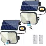 Unbon Faretto LED Solare da Esterno con Sensore di Movimento e Telecomando IP65