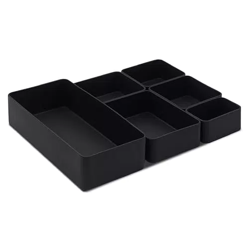 Contenitori Minimalisti in Fibra di Bambù per Cassetti e Scrivanie - Organizer Multifunzionale